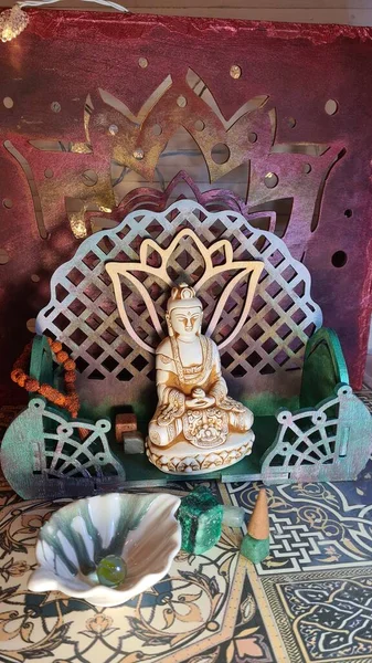 Buddha Decor Altar Meditation set — 스톡 사진