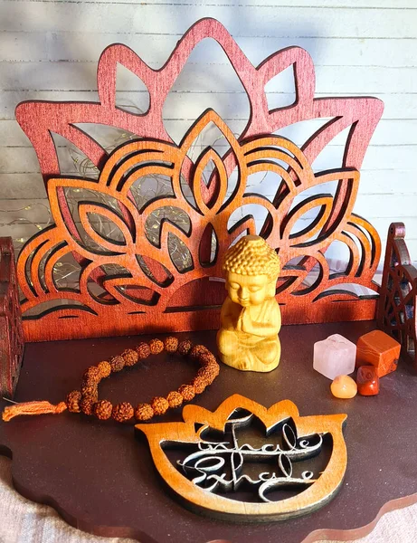 Buddha Decor Altar Meditation set — 스톡 사진