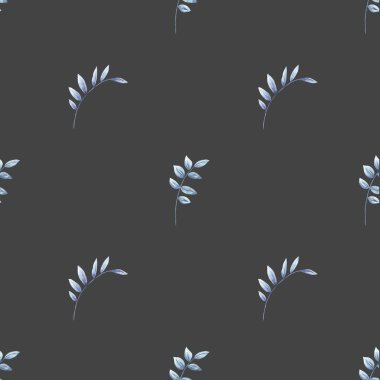 Yapraklar. Kusursuz desen. Suluboya çizimi. Elle çizilmiş..