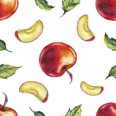 Suluboya elmalar. Kusursuz desen. El boyası. 