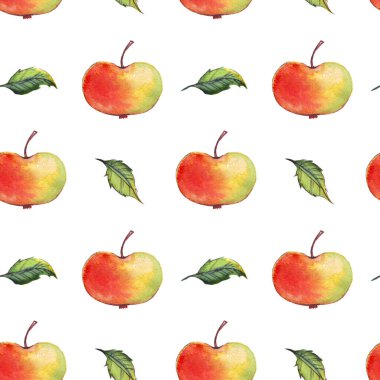 Suluboya elmalar. Kusursuz desen. El boyası. 