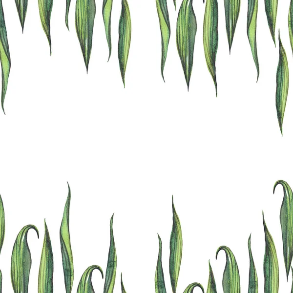 Φύλλα Νερομπογιάς Και Τουλίπες Απρόσκοπτο Μοτίβο Χειροποίητο — Φωτογραφία Αρχείου