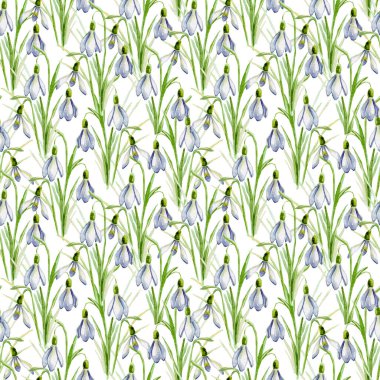 Kar tanesi. Suluboya. Kusursuz desen. El boyaması.