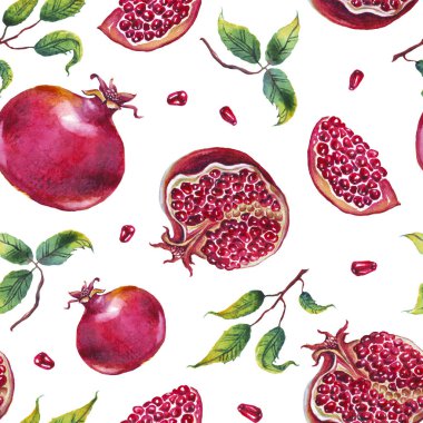 - Nar. Suluboya. Kusursuz desen. El boyaması.