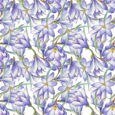 Bahar çiçekleri pürüzsüz desen. Suluboya timsahlar. El boyaması.
