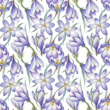 Bahar çiçekleri pürüzsüz desen. Suluboya timsahlar. El boyaması.