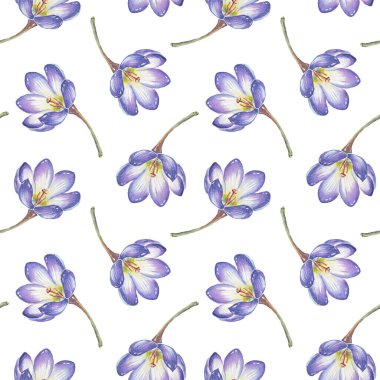 Bahar çiçekleri pürüzsüz desen. Suluboya timsahlar. El boyaması.