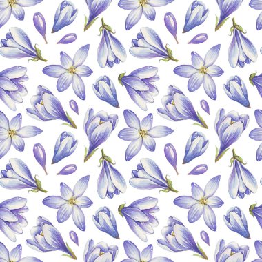 Bahar çiçekleri pürüzsüz desen. Suluboya timsahlar. El boyaması.