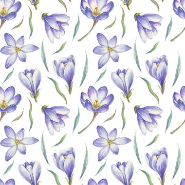 Bahar çiçekleri pürüzsüz desen. Suluboya timsahlar. El boyaması.