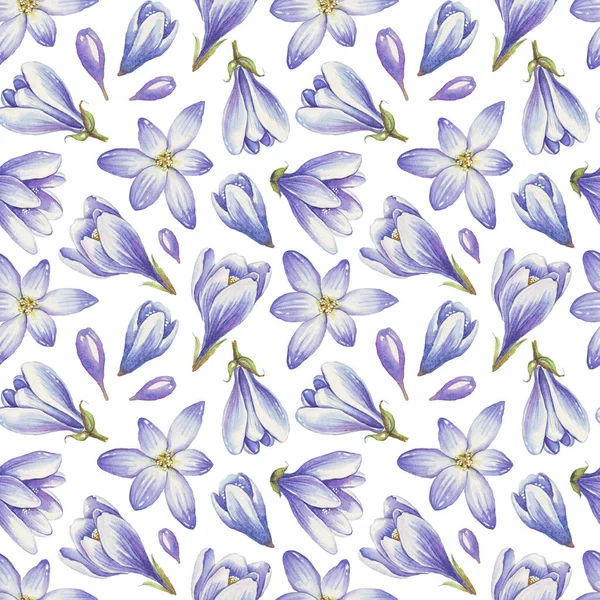 Bahar çiçekleri pürüzsüz desen. Suluboya timsahlar. El boyaması.