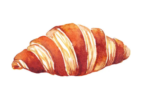Croissant Watercolor Illustration Hand Painted — Stock Fotó