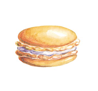 Makarna. Tatlı. Suluboya çizimi. El boyaması.