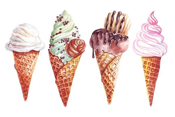  Dondurmalar hazır. Suluboya çizimi. El boyaması.