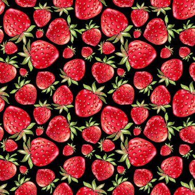 Çilek pürüzsüz desen. El boyaması illüstrasyon