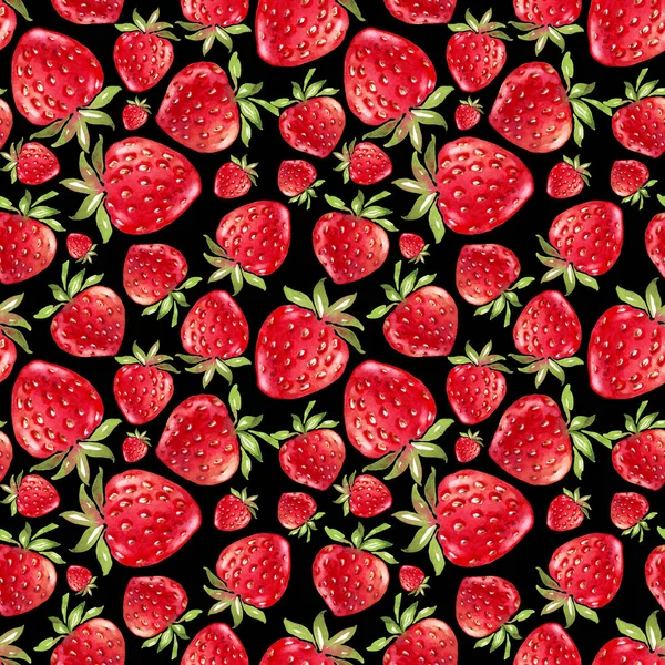 Çilek pürüzsüz desen. El boyaması illüstrasyon