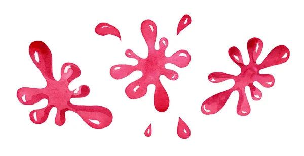 Cherry Stains Set Watercolor Clipart Hand Painted Illustration — Φωτογραφία Αρχείου