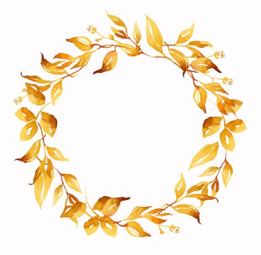 Sonbahar çelengi. Suluboya Clipart