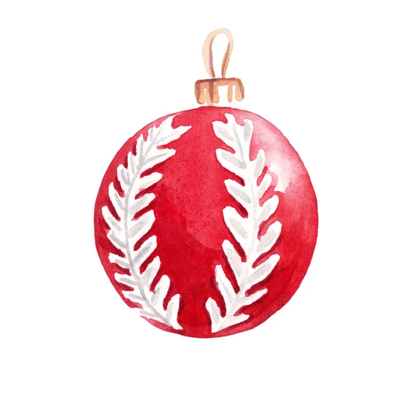 Bolha Decoração Natal Clipart Aquarela — Fotografia de Stock