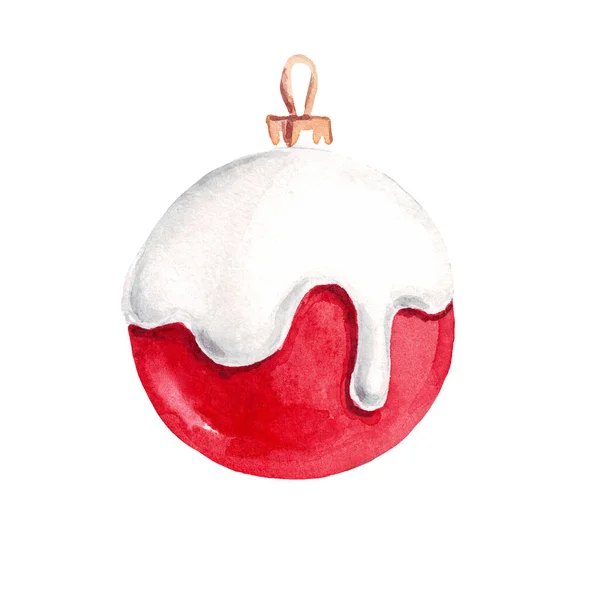 Bańka Świąteczne Dekoracje Akwarela Clipart — Zdjęcie stockowe