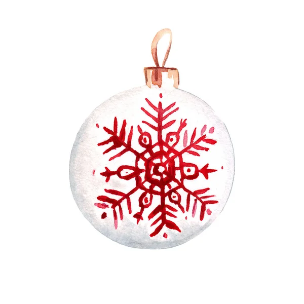 Bolha Decoração Natal Clipart Aquarela — Fotografia de Stock