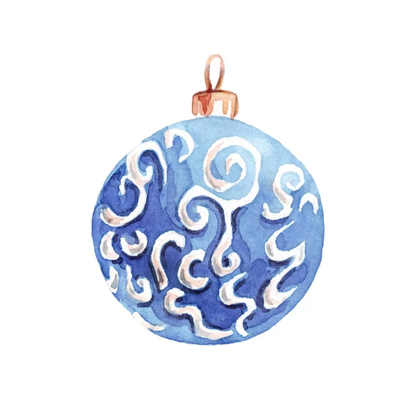 Bańka Świąteczne Dekoracje Akwarela Clipart — Zdjęcie stockowe