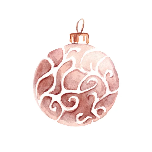 Bolha Decoração Natal Clipart Aquarela — Fotografia de Stock