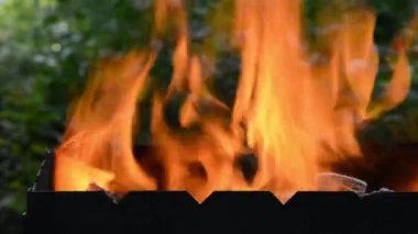 Barbekü için odun Brezilya 'da yanıyor.