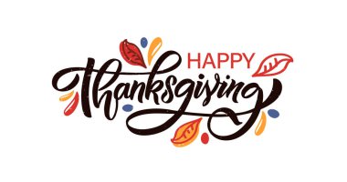 Elle çizilmiş Şükran Günü tipografi posteri. Kartpostal için dokulu arka planda Şükran Gününüz kutlu olsun.