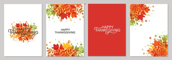 Aquarell handgezeichnetes Thanksgiving Typografie Poster. Feier Zitat Happy Thanksgiving auf strukturiertem Hintergrund für — Stockvektor