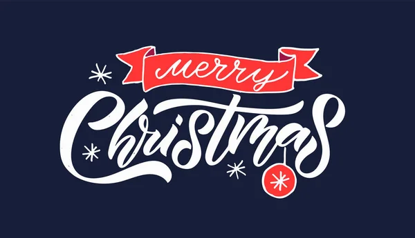 Esquissé à la main Joyeux Noël carte, insigne, typographie icône. Lettrage Joyeux Noël pour Noël, Nouvel An salutation — Image vectorielle