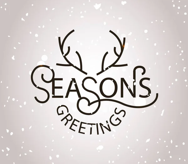 Seasons Greetings Hand skizzierte Karte, Abzeichen, Symbol Typografie. Lettering Seasons Greetings für Weihnachten, Neujahr lizenzfreie Stockvektoren