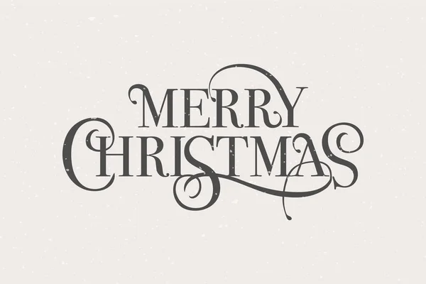 Feliz Navidad tarjeta bosquejada a mano, placa, tipografía icono. Lettering Feliz Navidad para Navidad, Saludo de Año Nuevo — Archivo Imágenes Vectoriales