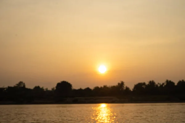 Sunset View Rio Mekong Sul Laos — Fotografia de Stock