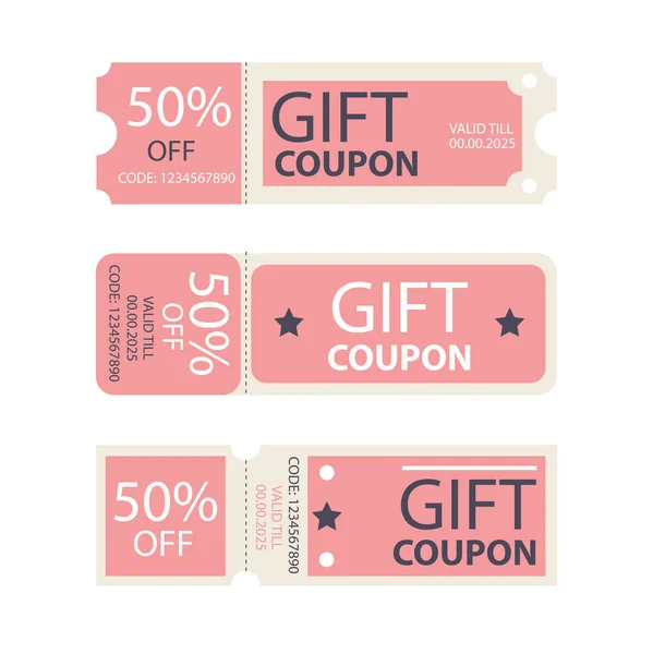 Vintage Gift Coupons Templates — Stock Vector