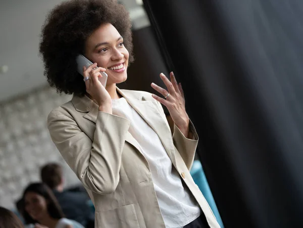 Portrait African Happy Confident Successful Businesswoman — Stock Photo, Image