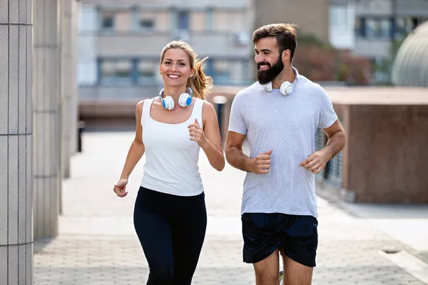 Fitness Esporte Saúde Pessoas Estilo Vida Conceito Feliz Ajuste Sorrindo — Fotografia de Stock