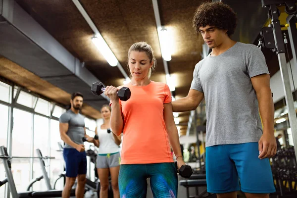Group Athletic People Working Out Gym — Stock Photo, Image