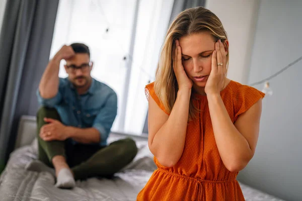 Have Problem Frustrated Young Couple Arguing Having Marriage Problems Divorce — Stock Photo, Image