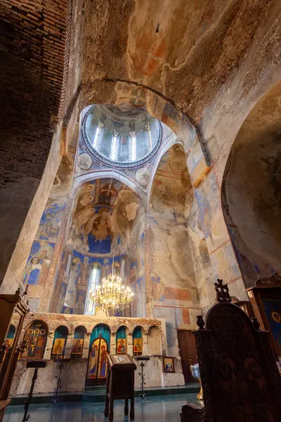 Frescos Famoso Mosteiro Kintsvisi Shida Kartli Centro Geórgia Viagens — Fotografia de Stock