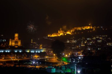 Tiflis, Gürcistan - 31 Aralık 2020: Tiflis, Yeni Yıl