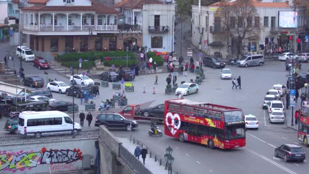 Tbilisi Geórgia Novembro 2021 Bela Vista Old Tbilisi Abanotubani Viagens — Vídeo de Stock