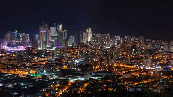 Batumi, Georgien - 31. Dezember 2021: Luftaufnahme des Stadtbildes von Batumi bei Nacht — Stockfoto