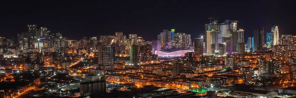 Batumi, Georgia - 31 December, 2021: Aerial View Of Urban Cityscape of Batumi At night — Stock Fotó