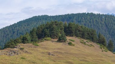 Gürcistan 'ın dağlık bölgesinin güzel manzarası, Tusheti. Seyahat