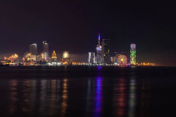 Batumi Georgia December 2021 Beautiful Night Cityscape View Batumi City — Zdjęcie stockowe