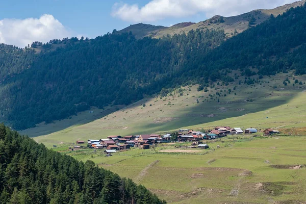 Pohled Odlehlou Vesnici Tusheti Diklo Georgii Cestování — Stock fotografie