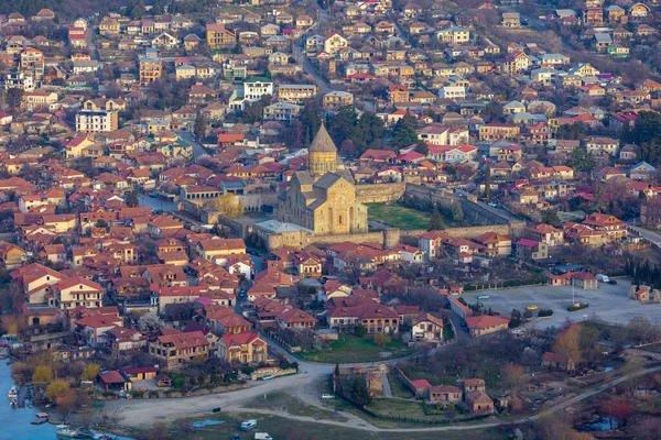 Panoramic View Old City Mtskheta Svetitskhoveli Cathedral Mtskheta Georgia — Fotografia de Stock