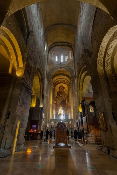 Mtskheta Georgia April 2022 Ancient Orthodox Frescoes Interior Svetitskhoveli Cathedral — Stockfoto