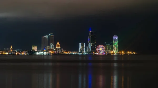 Batumi Gruzja Grudnia 2021 Piękny Nocny Pejzaż Widok Miasto Batumi — Zdjęcie stockowe