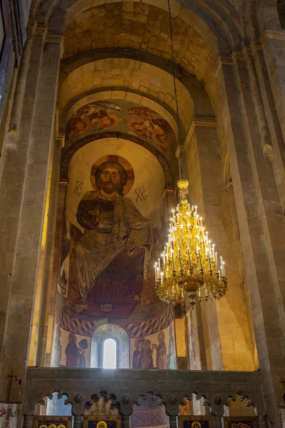 Mtskheta Georgia April 2022 Ancient Orthodox Frescoes Interior Svetitskhoveli Cathedral — Stock Photo, Image